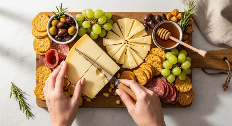 How to cut triangle cheese for charcuterie board