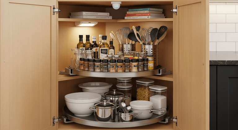 How to Organize a Corner Kitchen Cupboard