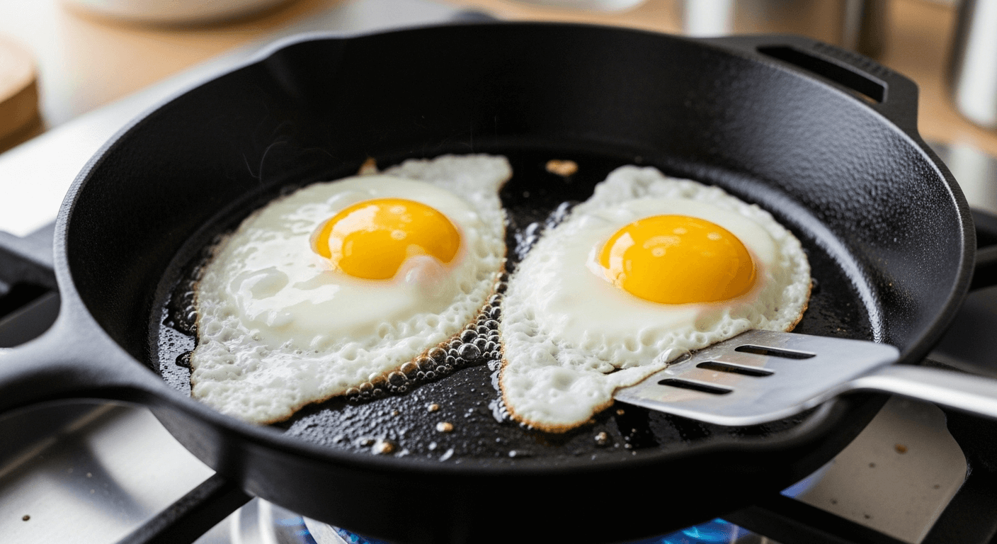 Cook Eggs on Cast Iron
