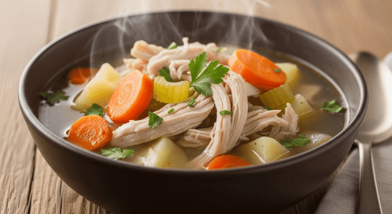 Slow Cooked Whole Chicken Soup