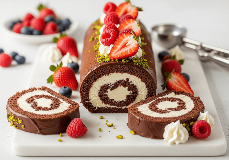 Swiss Roll Ice Cream Cake