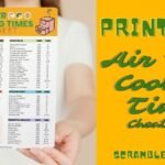 Air Fryer Cooking Times Cheat Sheet — Free Printable