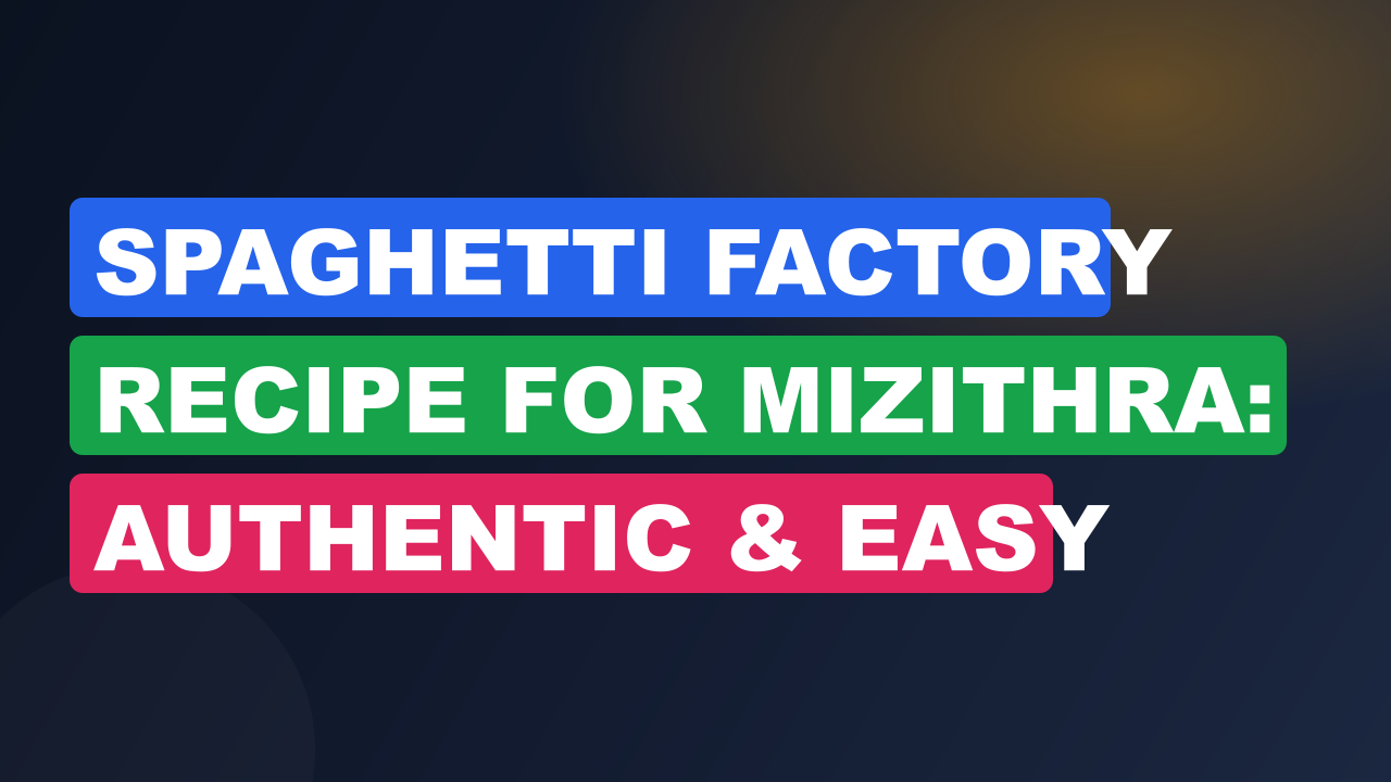 Spaghetti Factory Recipe for Mizithra: Authentic & Easy Delight